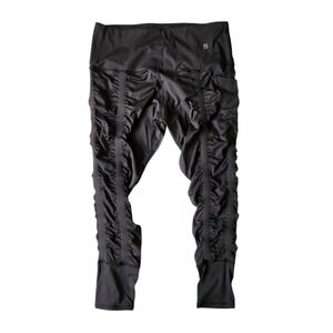 Skinnify Resistance Band Leggings Black Cropped Size 4XL Workout Gym Women's